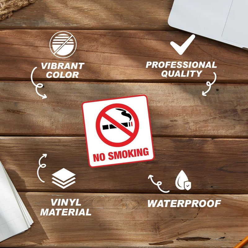 RABOWA No Smoking Vaping Sticker Pack 9Pcs Vinyl Sign for Restaurant Hotel Hospital School Indoor Outdoor Use Safety Warning Decal Self Adhesive Stickers Laptop Hat Hard - Image 3